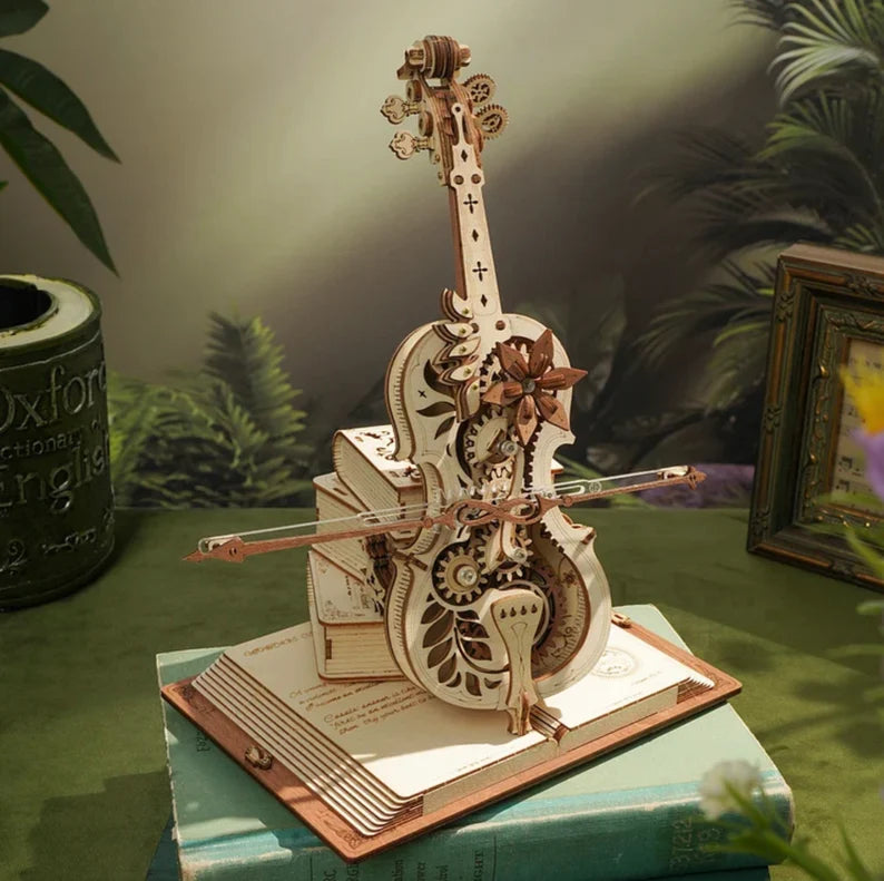 Boite à musique mécanique Violoncelle Puzzle 3D